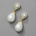 Mariell Gold Bridal Earrings with Soft Cream Pearl Drops 4154E-G