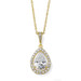 Mariell Couture Gold Cubic Zirconia Framed Pear-Shaped Bridal Necklace in Gold 4575N-G