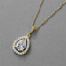 Mariell Couture Gold Cubic Zirconia Framed Pear-Shaped Bridal Necklace in Gold 4575N-G