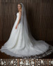 Marionat Bridal Veils 6099 Embroidered floral design, starts 32” down