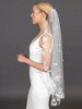 38" Fingertip Length Bridal Veil with Scattered Applique Petals
4707V-I-38