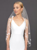 38" Fingertip Length Bridal Veil with Scattered Applique Petals
4707V-I-38