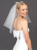 Short Two Layer Veil with Bow - Celebrity Style Flyaway Veil (17"/21")
4712V-I-21
