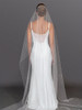 120" L x 108" w Royal Cathedral Veil - Luxe Pearl Wrapped Comb with Scattered Pearl & Crystal Tulle - 4706V-I-120