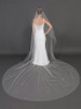 120" L x 108" w Royal Cathedral Veil - Luxe Pearl Wrapped Comb with Scattered Pearl & Crystal Tulle - 4706V-I-120