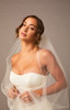 En Vogue Bridal Cathedral Style V2697RC - Corded Lace Appliques, Organza Flowers, And Pearl Bead Accents - 120" Long