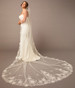 En Vogue Bridal Cathedral Style V2697RC - Corded Lace Appliques, Organza Flowers, And Pearl Bead Accents