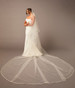 En Vogue Bridal Cathedral Style V2479WRC-M - Satin Ribbon Edge, Mantilla Style With Blusher - 36" Long