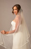 En Vogue Bridal Cathedral Style V2479WRC-M - Satin Ribbon Edge, Mantilla Style With Blusher - 36" Long
