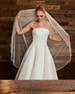 Marionat Bridal Veils Style 3941SL - Soft luxe tulle scattered pearl edge  - Waltz -  54"Long