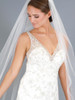Mariell 4644V-90" Chapel Length Cut Edge Ivory Bridal Veil with Scattered Pearls & Crystals 