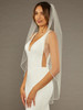 En Vogue Bridal Veil V2482SF -  Pearl bead, and opaque ivory square sequin edge