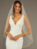 En Vogue Bridal Veil V2487SF - Dense Pearls Bead at Edge, Tapering Off 12" from Edge