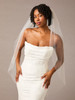 En Vogue Bridal Veil V2585SF - Scattered Crystals, Cultured Pearls and Unfinished Edge