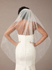 En Vogue Bridal Veil V2586SF - Scattered Pearl Beads (2 Sizes) And Unfinished Edge