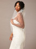 En Vogue Bridal Veil V2586SF - Scattered Pearl Beads (2 Sizes) And Unfinished Edge