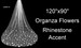 Organza Flower Cathedral with Rhinestones - 120 Inches Long