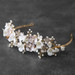 Gold Bridal Tiara Wedding Crown with Ivory & Hand Painted Matte Blush Flowers
4635T-I-PK-G