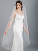 Bel Aire Bridal Veils V9990 - Waltz Length Cut Edge - Quick Ship Ivory 