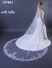 Giselle Bridals SP463 Cathedral Soft tulle veil with leaf lace detail  - 120"L x 108"W - Quick Ship Ivory 