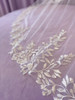 Giselle Bridals SP463 Cathedral Soft tulle veil with leaf lace detail  - 120"L x 108"W - Quick Ship Ivory 