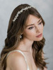 Bel Aire Beaded Style 2102 - Rhinestone Pearl Flowers - Quick Ship Silver