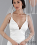 Bel Aire Bridal 7811 - Woven Frosted Edge Veil - Knee Length - Quick Ship Ivory 