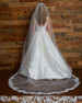  Marionat Bridal Veils 6263SC -  Beaded floral lace - 120"