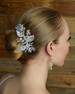 Marionat Bridal 9372 Rhinestone and metal leaf clip.