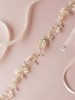 Boho Pearls & Crystal Leaves Hand Wired Gold Floral Vine Bridal Belt on Ivory Ribbon
4663BT-I-LTG