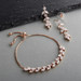 CZ Bracelet & Dangle Earrings Set in Rose Gold with Adjustable Slider Chain
4621BS-RG