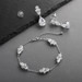 Cubic Zirconia Multi-Shape Bridal Bracelet and Earrings Set with Adjustable Chain
4592BS-CR-S