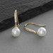 Vintage Micro Pave CZ French Wire Bridal Earrings with Ivory Pearl Drops
4561E-I-G