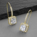 Radiant Cut Gold Cubic Zirconia Drop Bridal or Bridesmaids Earrings
3609E-G