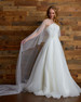 Marionat Bridal 7121 Soft luxe cape with rolled edge - Ivory