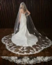 Marionat Bridal Veils 3840 Lace edge with lace appliqués, 3 scallops, lace starts 52” down - 130L