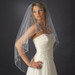 Single Layer Waltz Length Embellished Veil  (42" long x 72" wide)