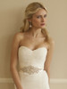 Opulent Ivory Satin Bridal Sash with Crystal Starburst