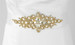 Satin Bridal Sash with Gold Austrian Crystal Starburst - White