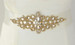 Satin Bridal Sash with Gold Austrian Crystal Starburst - Ivory