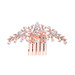 Rose Gold Crystal Wedding or Prom Comb with Shimmering Leaves