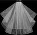 LC Bridal Style V103-180 - Two Tier Fingertip Hemmed Edge Veil - 25"/30"