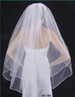 LC Bridal Style V8-180 - Two Tier Fingertip w/ Satin Cord (Rattail) Edge Veil - 25"/30"