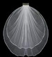 LC Bridal Style V693-290 - One Tier Cathedral 1/8" Satin Ribbon Edge Veil - 108" Long