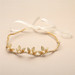Hand-made Wavy Bridal Tiara Crown with Leaves and Pearls 4448HB-I-G