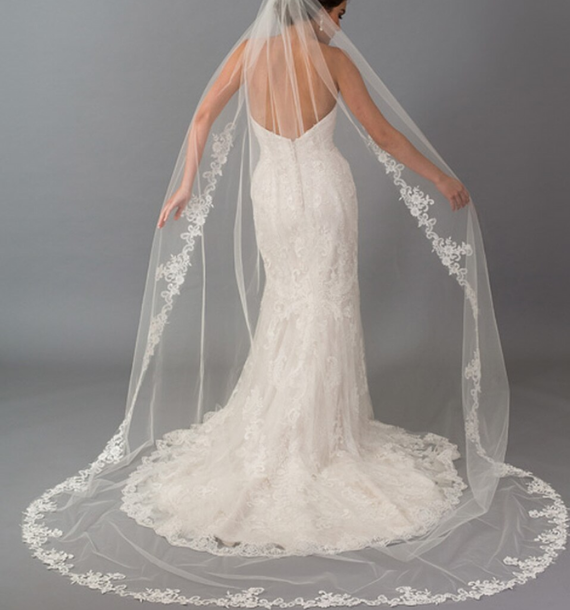 TailoredTulle Cascading Pearl Veil- Elbow, Fingertip, Waltz or Cathedral Length