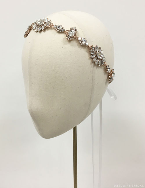 Bel Aire Bridal 6602 -Rhinestone tie headband display picture 3