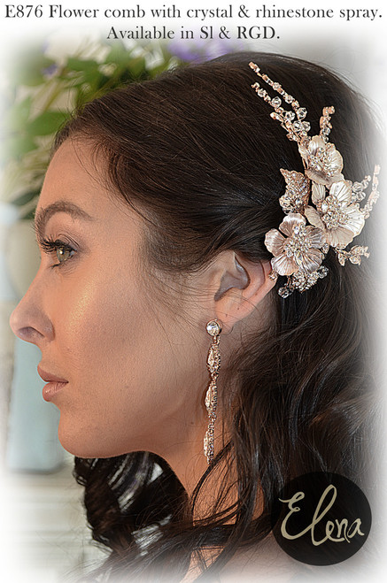 ENEW HANDMADE BY ME Elegant Crystal Hair Comb with Floral Design handmade by me | Accessories | Enew Handmade By Me Elegant  main image 3