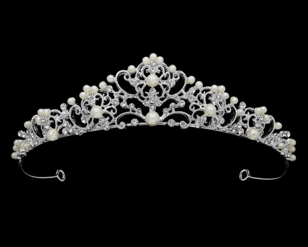 Bella Mera Studio Tiara - Rhinestone & Pearl - 3