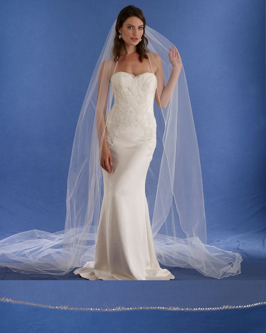 Marionat Veil Style #3251 Marionat Bridal Veils 3821 - 42” Beaded design with  main image 3